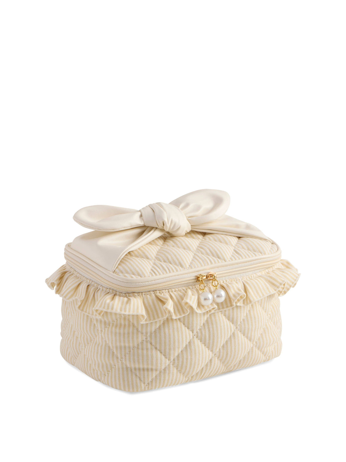 Ruffled Pearl Detail Cosmetic Case